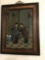 Chinese Reverse Painting on Glass. Two Figures. Framed. Early 20th Century.