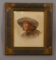 Framed Watercolor Portrait of American Frontiersman Jim Baker - Signed 