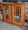 Pair Of Architectural Arts & Crafts Solid Oak Glass Front Cabinets