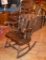 Walnut Hand Painted Rocking Chair W/ saddle Seat