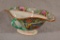 Coin Medallion Chinese Porcelain, 2-Handled Sauce Dish, 8 1/2