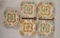 Coin Medallion Chinese Porcelain, 5 Square Plates, 5 1/4