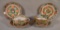Coin Medallion Chinese Porcelain, Coin, 4 Cup & Saucers Sets. Circa 1900