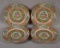 Coin Medallion Chinese Porcelain, Set of 4 Plates. 8 1/2