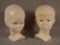 2 Cybis Figurines - Heads of Boy & Girl - Only Color is Eyebrows & Eyes - 7