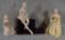 3 Cybis Figurines - Each is Damaged - Seated Ballerina Foot Broken & Repaired.