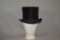 Antique Beaver Short Crop Top Hat w/ Locking Leather Hat box