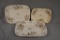 3 Platters, Brown & White Transferware, Wild Rose Pattern