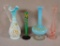 4 Decorative Colored Glass Vases