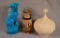 3 Decorative Ceramic Items - Round Covered Box by Lenox & Two Oriental Pieces - Lenox is 7