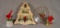 4 Piece Cardinal Bird Group - Incl: Ceramic Bell, Japan Figurine, Lenox Divided Dish & Glass Plate