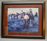A framed Print of a Group of Cowboys