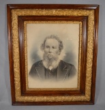Antique Photo of Gentleman In Beautiful Oak & Gilded Frame