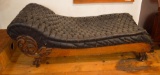 Antique Leather Fainting Couch w/ Claw Feet