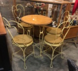 Vintage Great Northern Chair Co. Birch/Mahogonny Ice Cream Table Set w/ (4) Matching Chairs