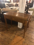 Ornate Inlayed Entry Table, Single Drawer,