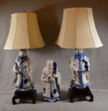 Pair of Chinese Scholar Figural Table Lamps, 31