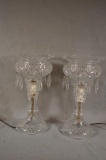 (2) Glass Luster Table Lamps- 14 1/2