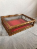 Glass & Wood Lift Top Tabletop Display Case