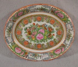 Coin Medallion Chinese Porcelain, Oval Dish / Platter, 10 3/4