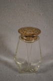 Sterling Mounted on Glass Shaker - Marked for Birmingham, Eng. 1932 - 4 1/2