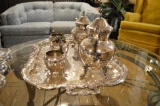 (7) Piece Unmarked Coffee and Tea Service