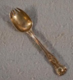 1874 English Sterling Ice Cream Fork - Tiny Monogram - Hallmarked for London - King's Pattern.