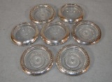 (7)Sterling Silver & Glass Coasters