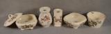 5 Pieces of Brown & White Transferware, Incl: Covered Soap Dish w/ Drainer, Toothbrush Holder