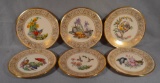 6 Lenox / Boehm Porcelain Plates - 1970s - Birds Incl: Robin, Kinglet & Meadowlark