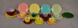 21 Pieces Anchor Hocking Child's Dishes - Incl: 10 Plates, 5 Cups, 3 Saucers, Pitcher, Sugar & Cream
