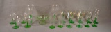 18 Green Glassware Items