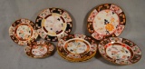 9 Ansley Bros, England Imari-Style Plates - Larger are 10