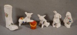 5 Aynsley Figurines, Incl: Welly Boot, Rabbit, Penguin & 2 Pigs