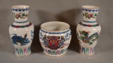 3 Chinese Porcelain Vases, Largest is 10 1/2