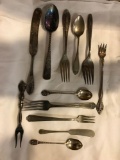 12 Assorted Silver and Silver Plated Flatware