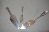 3 Sterling Plated Serving Knives