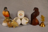 5 Decorative Collectibles - Incl: Ironwood Bird & Lefton Bird. Largest is Robin, 5