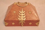 Wooden Pyramid Box with Brass Hardware