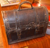 Leather and Wood Reproduction Doctors Bag