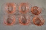 6 Pink Glass Items