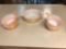 (1) Pearlescent Orange Fire King Baking Dish (6) Handled Soup Bowls