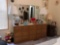 Solid Hard Mountain Ash By LA Period Furn. Co. Mirror Back Vanity & (2) Night Stands