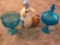 (2) Decorative Glass Dishes & (1) Ceramic Figurine