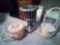 (3) Wicker Baskets & (1) Ceramic Plant Holder