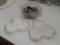 (3) glass dishes includes contents of mental and stone pins
