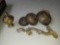 (1) oriental hanging chime (4) western bells (1) indian style incense burner
