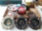 (10) candles (2) candle holders (4) ornimental ash trays