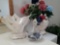 (2) plant holders (1) glass bowl with assorted matches