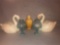 Pair of Decorative Swan Flower Holders, Pair Of Fairy Lamps, & Decorative Vase